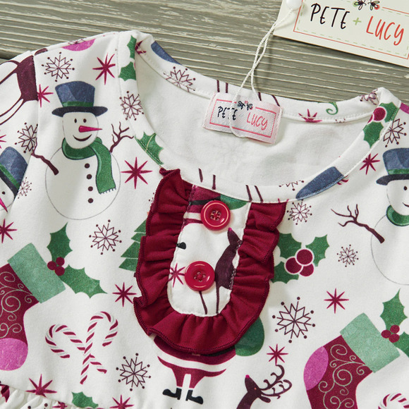 Christmas Family Holiday 2 Piece Pant Set by PETE + LUCY 6 6X NEW Santa - Picture 4 of 7